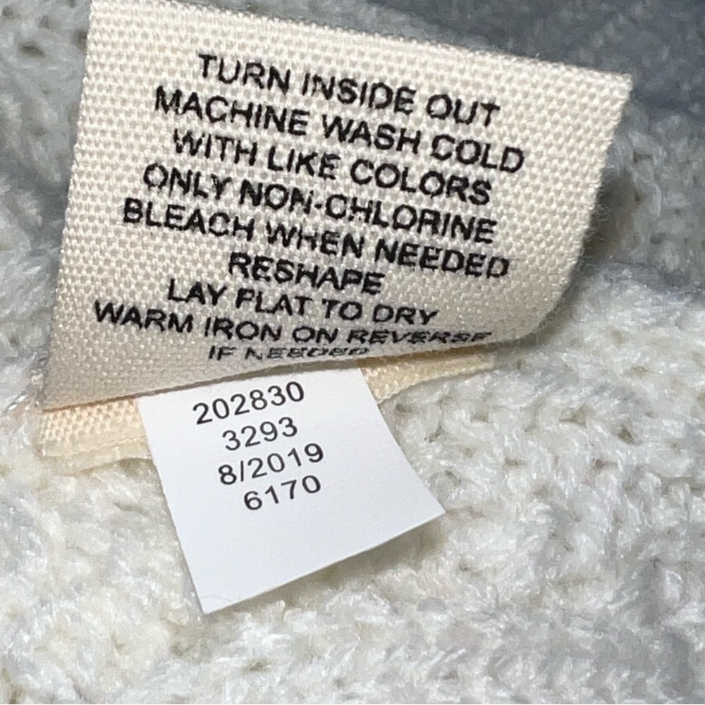 Retrology  cream cable- knit crew neck sweater with pearl embellishments. - Picture 8 of 14